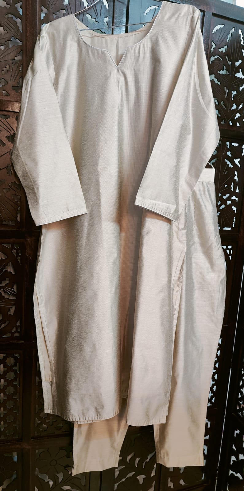 SILVER SHADE COTTON SILK KURTA-PANT MATERIAL