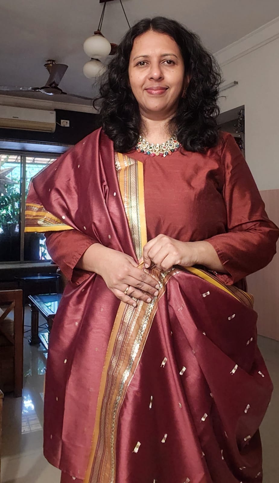 COFFEE BROWN COTTON SILK KURTA-PANT MATERIAL
