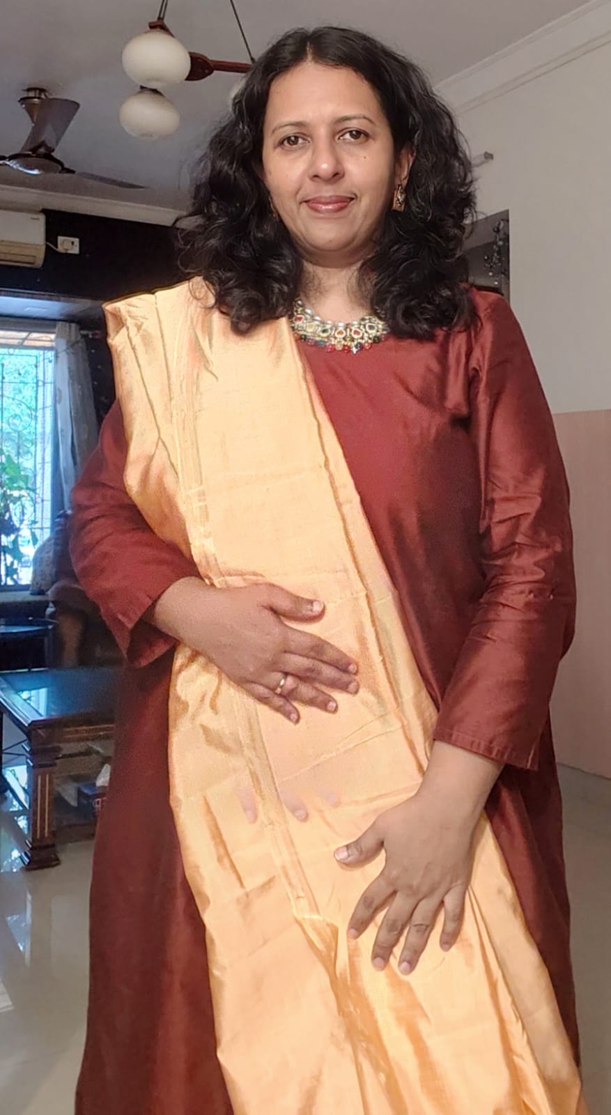 COFFEE BROWN COTTON SILK KURTA-PANT MATERIAL