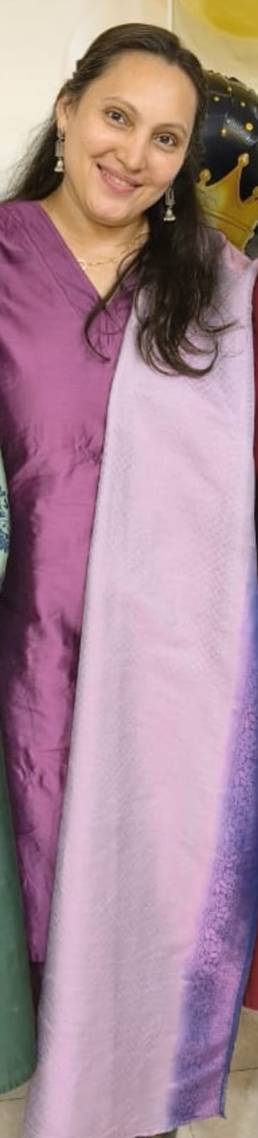 PURPLE SHADE COTTON SILK KURTA PANT MATERIAL