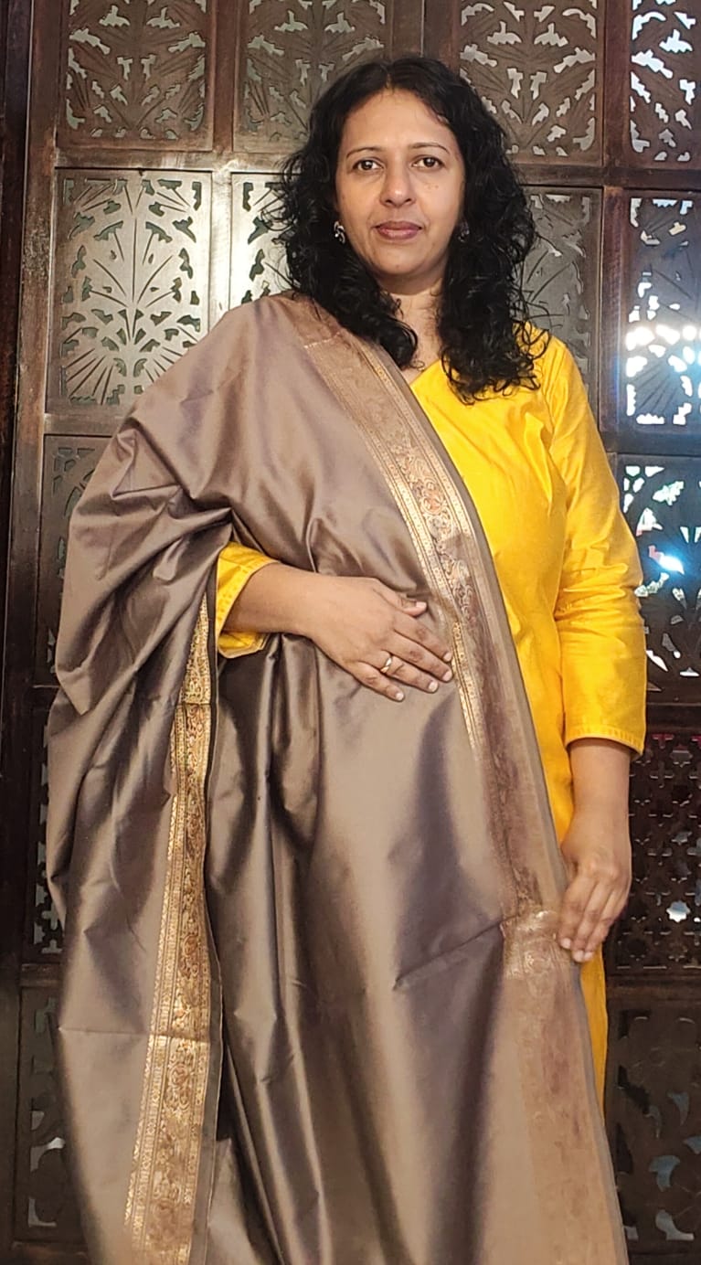 MANGO YELLOW COTTON SILK KURTA PANT MATERIAL