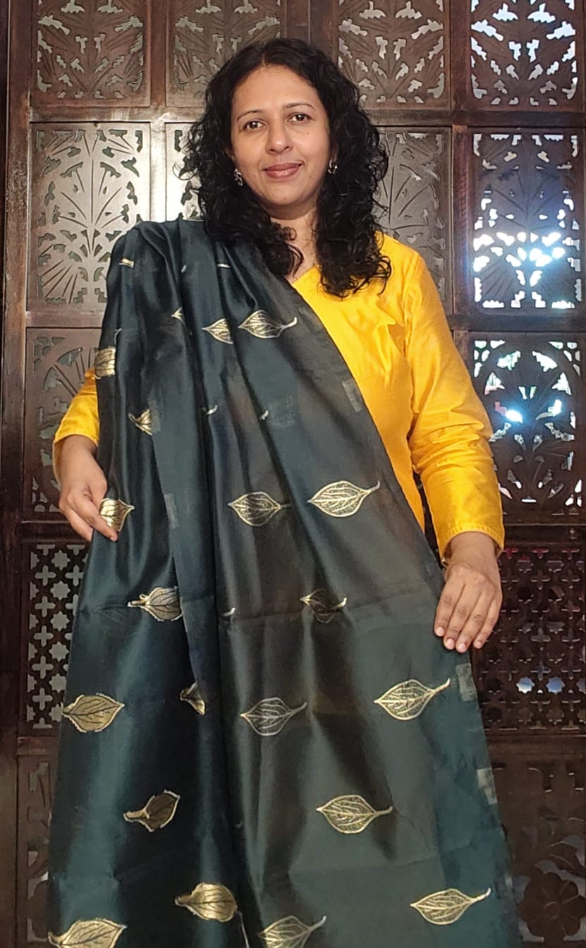 MANGO YELLOW COTTON SILK KURTA PANT MATERIAL