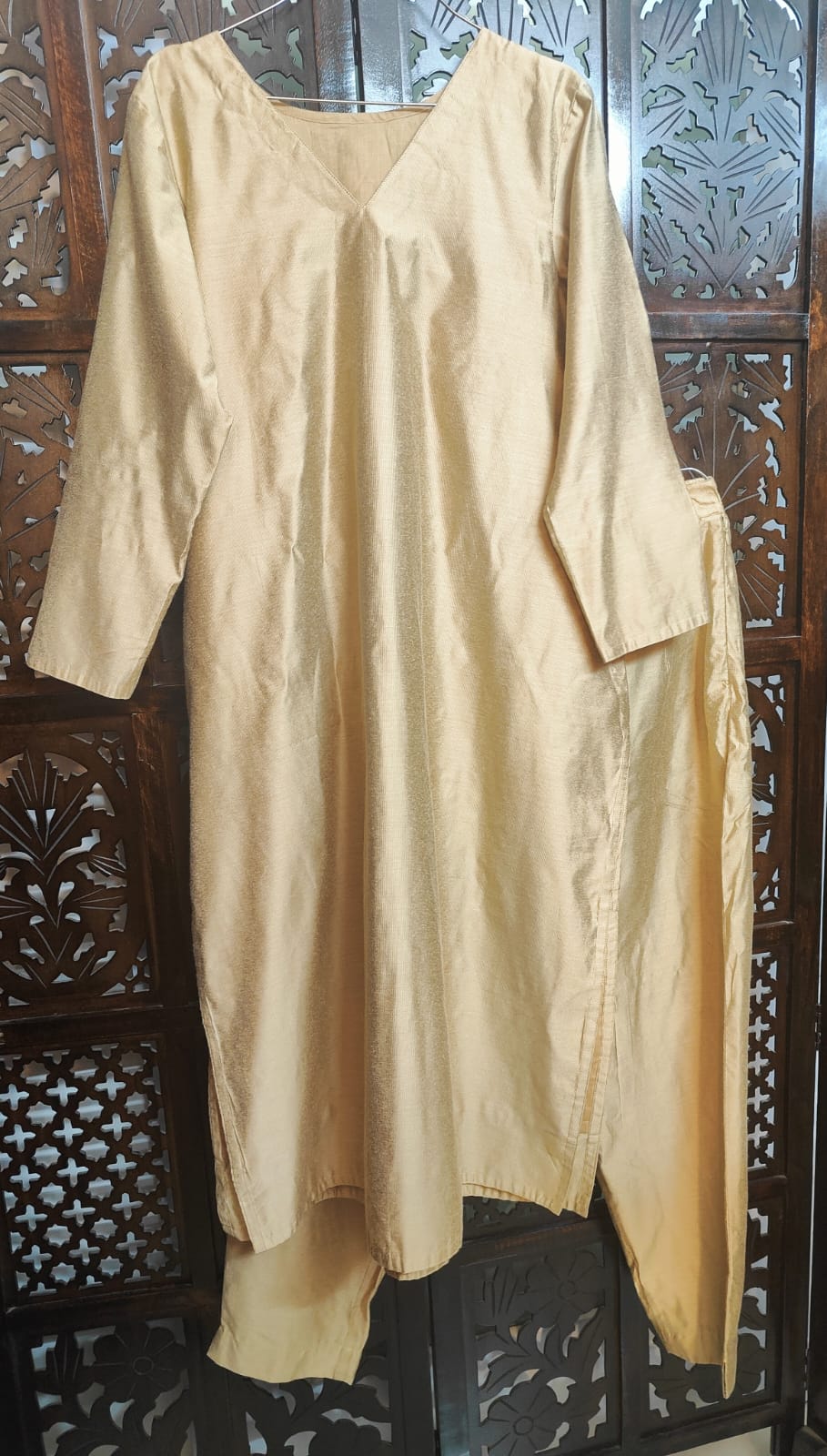GOLD SHADE COTTON SILK KURTA-PANT MATERIAL