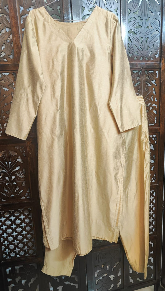 GOLD SHADE COTTON SILK KURTA-PANT MATERIAL