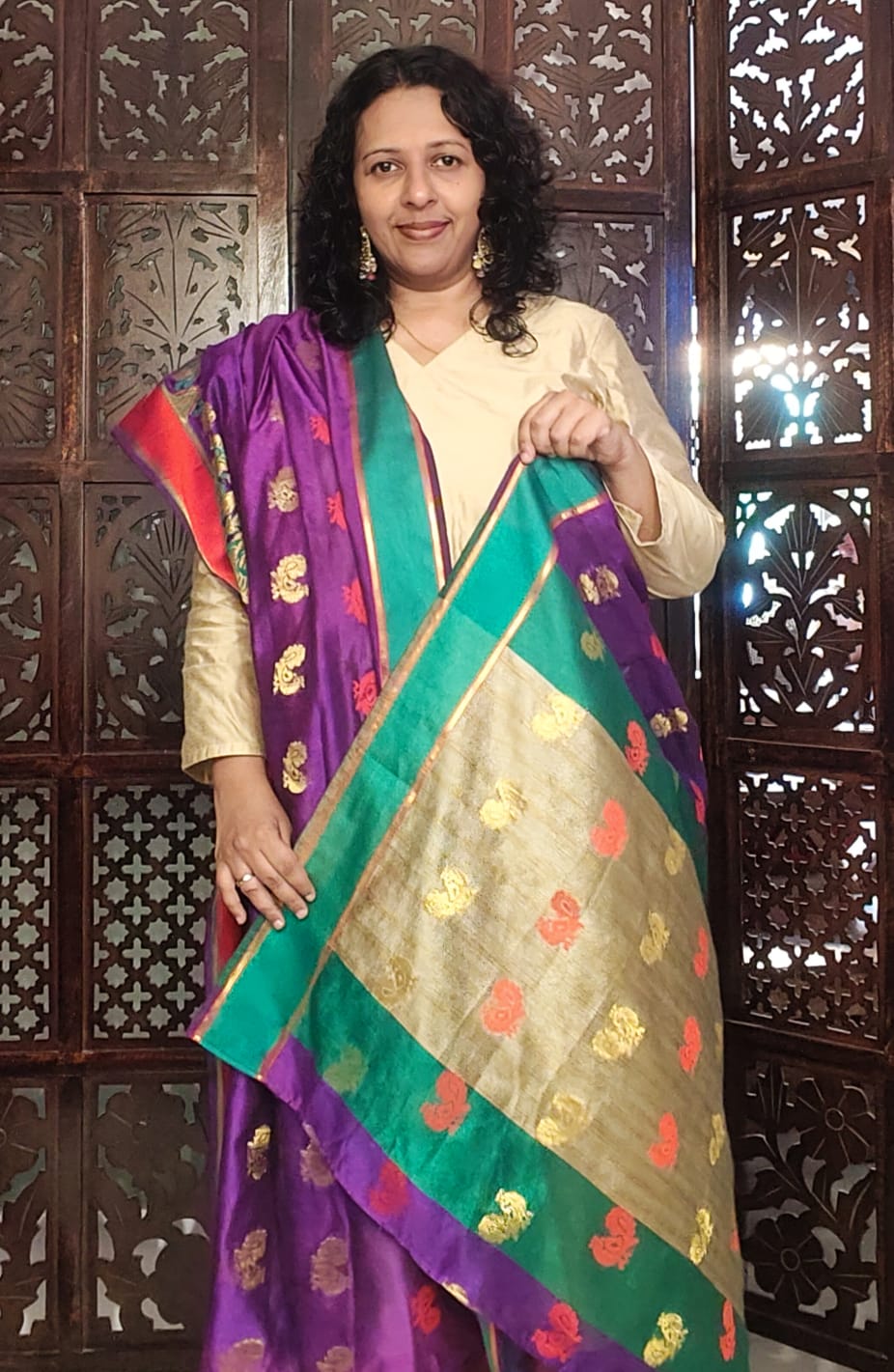 GOLD SHADE COTTON SILK KURTA-PANT MATERIAL