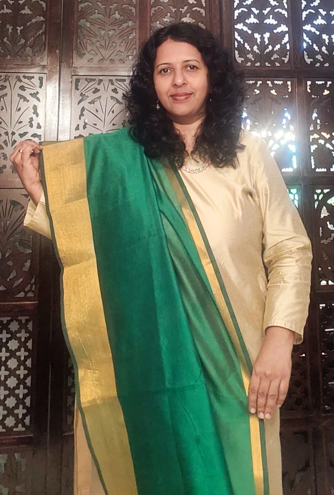 GOLD SHADE COTTON SILK KURTA-PANT MATERIAL
